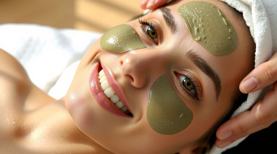 A woman applying a hydrating face mask for healthy skin